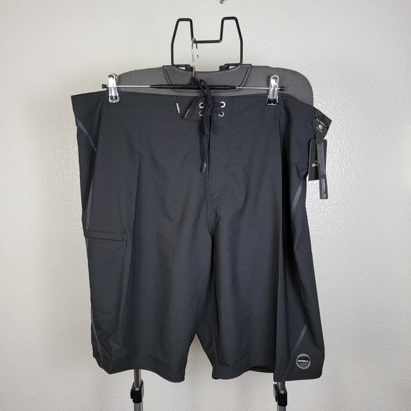 O'neill Hyperfreak S-Seam Below The Knee 21"  Boardshorts Stretch Size 40 Black - Picture 1 of 5